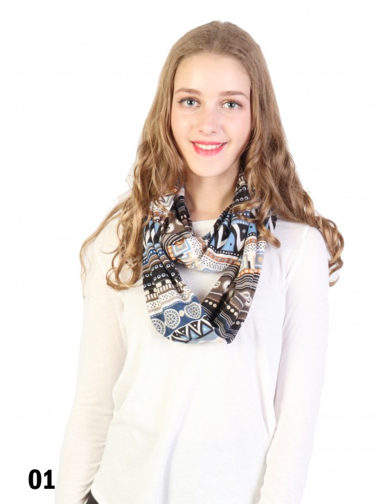 Multi Color Tribal Loop Scarf